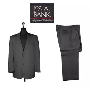 Jos. A. Bank Herren 2 Teiler Anzug Grau Gestreift Wolle Blazer Sakko 44 L Hose 38x31 - Bild 1 von 15