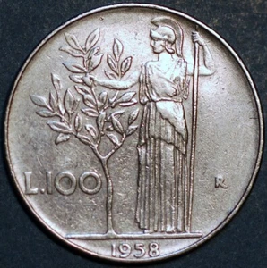 1958 Italy Republica Italiana 100 Lire  8810 - Picture 1 of 2