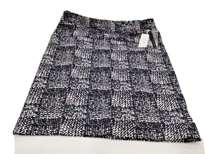 Falda lápiz Grace Elements para mujer azul marino blanco cremallera geométrica nueva talla 12 Foto 1 de 4