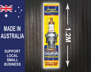 Illuminated Champion Spark Plugs Lightbox Workshop For him Australian made - Picture 1 of 4
