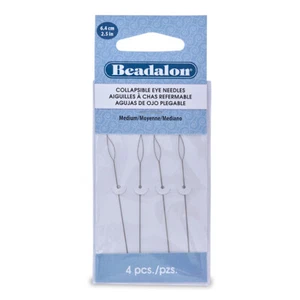 Beadalon 2.5in Medium Collapsible Eye Beading Needles (4 Needles) - Picture 1 of 1