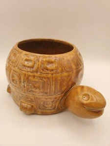Vintage McCoy #740 lächelnde braune Schildkröte Pflanzgefäß - Bild 1 von 7