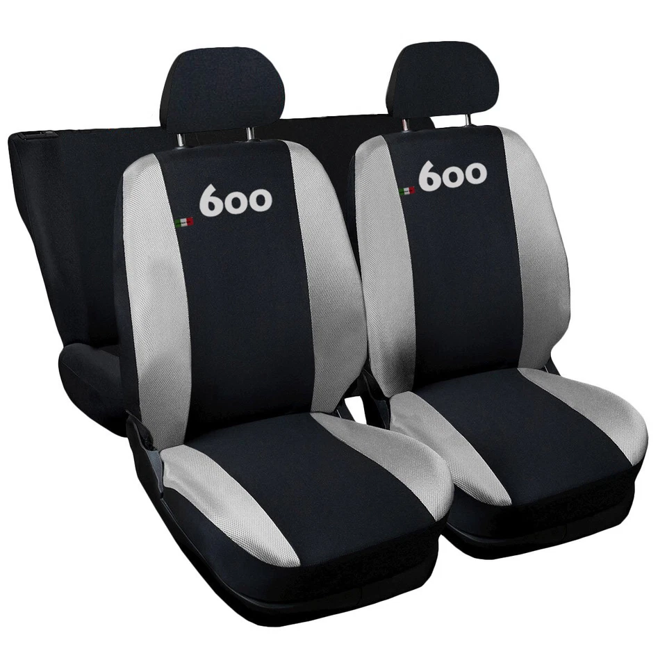 COPRISEDILI  COMPATIBILI 600 SEICENTO FODERE AUTO BICOLORE NERO/GRIGIO CHIARO - Immagine 1 di 4