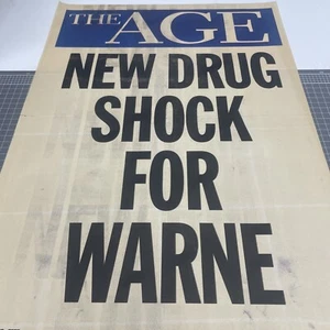ORIGINAL RETRO Junk Cage Poster Mancave Age 2003 New Drug Shock For Warne - Foto 1 di 2