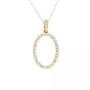 Colgante Moissanita Real 0.43ct Para Hombre Inicial O Cursiva Chapado en Oro 14k Plata - Imagen 1 de 18