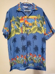 Uluwatu Vintage Hawaii Style Hemd mit Papageien und Palmen Herren Gr. L - Bild 1 von 3