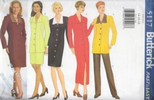 Pattern Butterick Sewing Woman Vintage 1997 Dress Skirt Pants Jacket Sz14-18 OOP - Picture 1 of 1