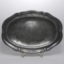 Tin Antique - Dish Oblong Fretwork -frères Ranchettes Coutances 18th Century