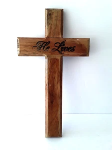 Vintage Solid Wood Crucifix Cross 11'' Inches - Picture 1 of 3