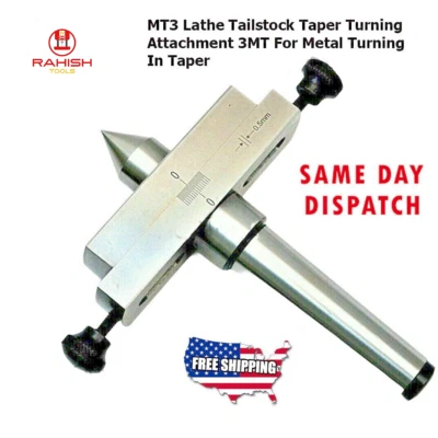 RAHISHTOOLS 3MT Lathe Tail stock Taper Turning Attachment MT3 For Metal Turning In Taper USA