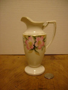 Crema jarra de bayas Noritake azalea de colección #19322 sello rojo rosa con borde dorado - Imagen 1 de 3
