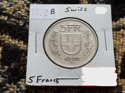 Switzerland 5 Francs 1932 B Silver Circulated - Image 1 of 2