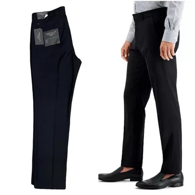 Pantalón de vestir Perry Ellis Portfolio para hombre 30/30 calce ajustado fácil cuidado negro nuevo con etiquetas NUEVO Foto 1 de 4