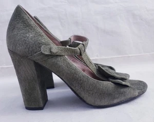 ANTHROPOLOGIE Green Suede PUMPS MISS ALBRIGHT SHOES 39 PLATFORM HEELS - Picture 1 of 15