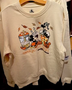 2025 Disney Parks Halloween Sweatshirt XS Mickey Minnie Pumpkin Spice WDW - Picture 1 of 2