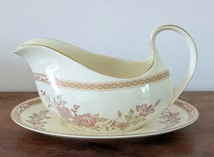 Royal Doulton The Romance Collection Lisette H5082 Gravy Boat With Under Plate - Picture 1 of 7