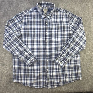 LL Bean Shirt Large Blue Plaid Long Sleeve Button Up Cotton Outdoors - Picture 1 of 7