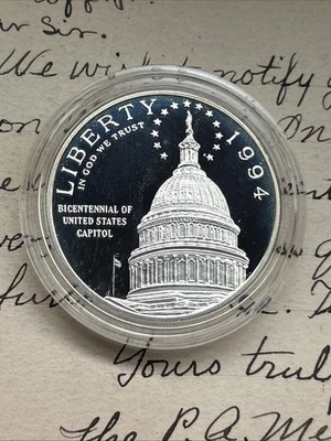 1984-S U.S. Capitol Commemorative Silver Dollar Proof 🇺🇸 - Image 1 of 4