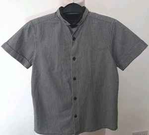Next Boys Black White Check Smart Shirt. Age 8 Years Short Sleeve - Picture 1 of 7
