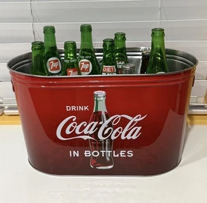 Coca-Cola Metal Ice Bucket Drink Tub – Red “Drink Coca-Cola in Bottles” - Picture 1 of 10