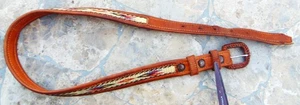 VINTAGE WESTERN LEDER ROSSHAAR GÜRTEL MIT GEFLOCHTENER SCHNALLE ~ 27,5" - 31,5" TAILLE - Bild 1 von 8