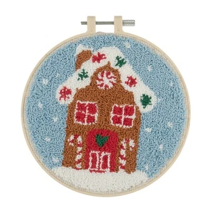 Trimits Gingerbread House Embroidery Punch Needle Kit - Picture 1 of 3