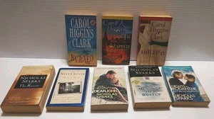 Nicholas Sparks & Carol Clark Random Lot Of 8 Paperback Books! Free Ship (R100) - Picture 1 of 8