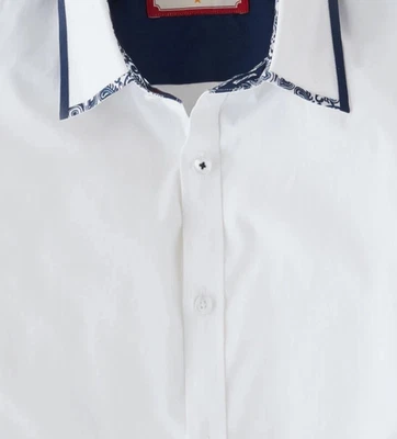 Мужская белая рубашка Joe Browns с синим отделанным воротником белая рубашка - XL - Изображение 1 из 4