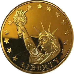 SYMBOLS OF FREEDOM ARCHIVAL COLLECTION STATUE OF LIBERTY COIN 24k Gold Plated - Picture 1 of 4