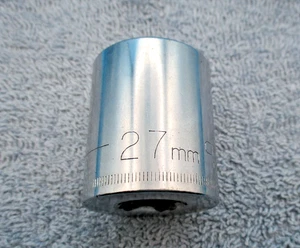 Craftsman USA 27mm Chrome 1/2" Drive Shallow 12 Point Metric Socket 44243 -G- - Bild 1 von 6