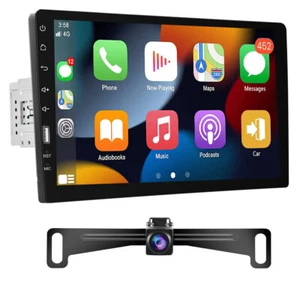 Single 1Din Car Stereo Radio For Apple/Android CarPlay 9" MP5 Player BT +Camera - Picture 1 of 12