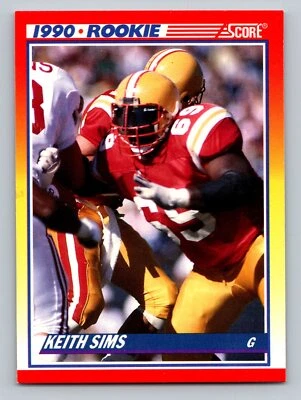 1990 Score #648 Keith Sims  RC Rookie Miami Dolphins - Image 1 of 2