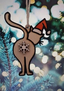 xmas decorations baubles Fun 3d Cat Handcrafted Unique - Picture 1 of 3