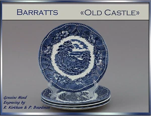 Una parte inferior para taza de sopa 17 cm Barratts "Old Castle" plato azul Roy Kirkham - Imagen 1 de 4