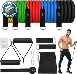 Elastici Fitness 5 Elastico Palestra Bande Elastiche Fitness Set Fasce Di Resist - Foto 1 di 11