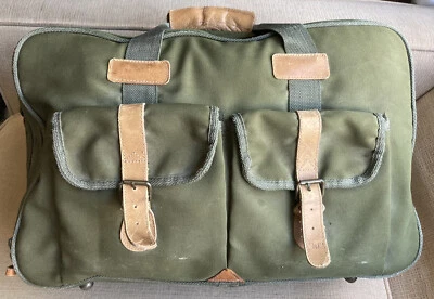 Bolso de Lona de Viaje Diane Von Furstenberg DVF De Colección RARO Llevar Verde Ejército Tostado Foto 1 de 4