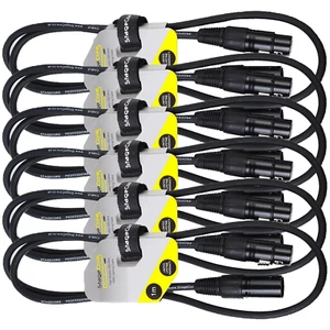 6 Stück DMX Kabel für DJ's Disco Lichteffekte FX 1,0m XLR Kabel Tie Wraped  - Bild 1 von 2