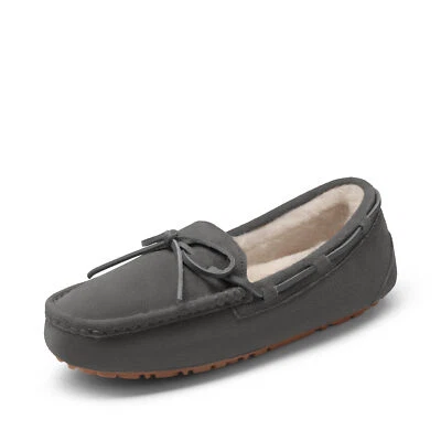 Mocassim feminino camurça forro de pele sintética chinelos chinelos confortáveis sapatos mocassim - Imagem 1 de 2