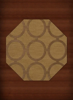 Yellow Transitional Rings Loops Area Rug Circles DV14 - Image 1 of 2