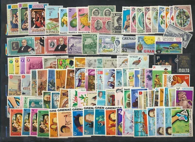 100 estampillas temáticas grandes diferentes como nuevas nunca montadas en su mayoría coloniales británicos Foto 1 de 2