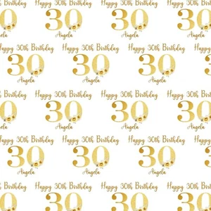 REGALO PERSONALIZADO REGALO ENVOLVER PAPEL NÚMERO FELIZ CUMPLEAÑOS NOMBRE EDAD - Imagen 1 de 2