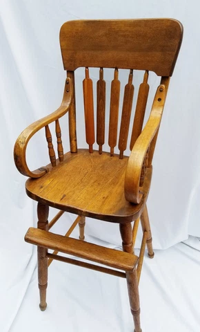 Antique Hand Made Oak Bentwood Wood High Chair 38" in Back YOU PICK UP Cover
