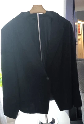 Ashley Stewart Black One Button Front Blazer Sz 16W - Image 1 of 4