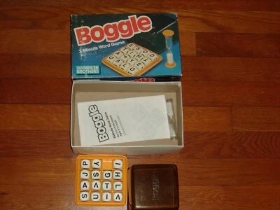 1987 Boggle 3 Minute Word Game Parker Brothers Missing 1 Cube - Image 1 of 2