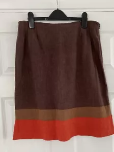 Wallis Knee Length Skirt With Border Detail Size UK 12 Autumn Colours - Picture 1 of 10