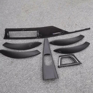 7PC BMW F30 F31 F34 M PERFORMANCE CARBON FIBER ALCANTARA INTERIOR TRIM LHD - Picture 1 of 7