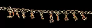Vtg Little Miss Disneyland Souvenir Silver Tone Charm 6" Bracelet Rhinestone 60s - Picture 1 of 22