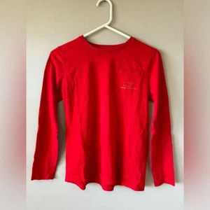 Vineyard Vines Girls 100% Cotton Red Holiday Long Sleeve Size XL (16) - Picture 1 of 12