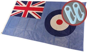 Heavy Duty 5ft x 3ft RAF Ensign Flag 110D Knitted Polyester + 2 Flagpole Clips - Picture 1 of 14