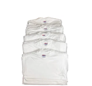 Wholesale Lots of 12 Vintage 90s Hanes Beefy-T Youth White IRR T Shirt USA - Picture 1 of 11